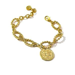 Copper twisted bracelet w/2 sided charm